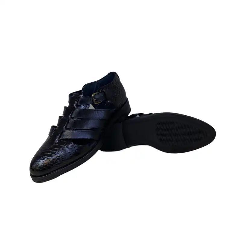 کفش زنانه مدل چرم طبیعی کد 02 رنگ مشکی