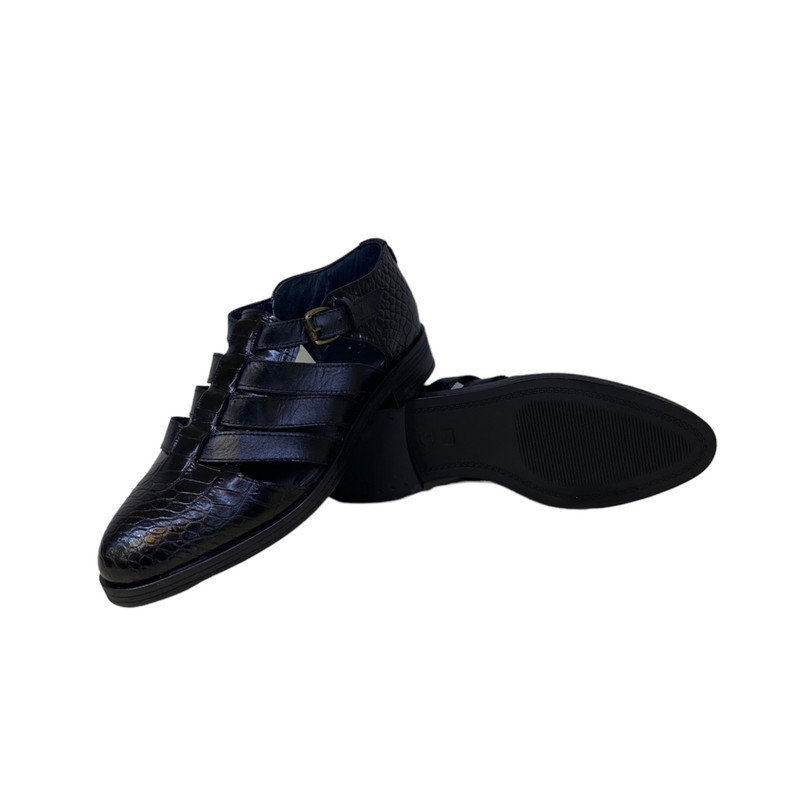 کفش زنانه مدل چرم طبیعی کد 02 رنگ مشکی