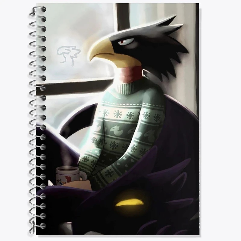 دفتر زبان 50 برگ خندالو مدل دو خط طرح مرد کلاغی انیمه آکادمی قهرمان من کد 16131