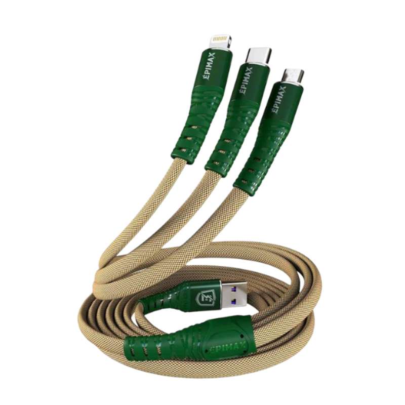 کابل تبدیل USB به microUSB / USB-C / لایتنینگ اپی مکس مدل EC طول 1.2 متر