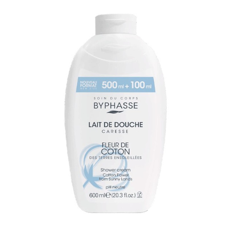 شامپو بدن بایفس مدل FLEUR DE COTON با رایحه گل پنبه مناسب برای پوست معمولی حجم 600 میلی لیتر