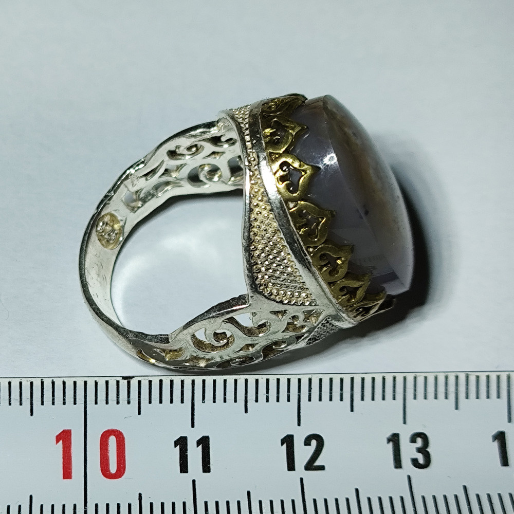 انگشتر نقره مردانه مدل عقیق شجر بهاری مدل STAR 140