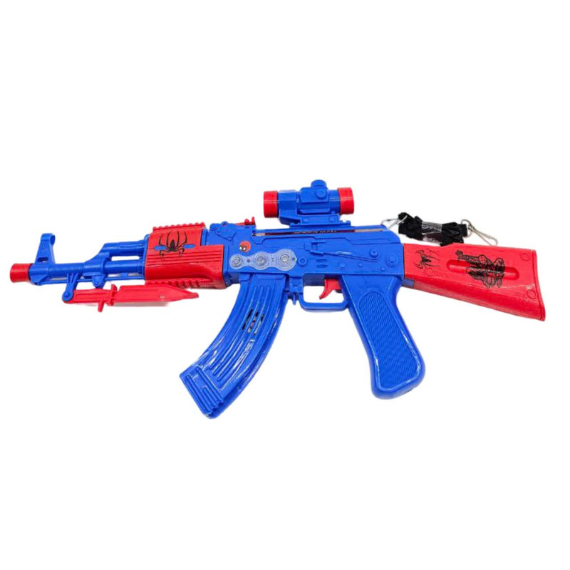 تفنگ بازی ناب سل مدل کلاشینکف مرد عنکبوتی چراغدار موزیکال SPIDER MAN GUN