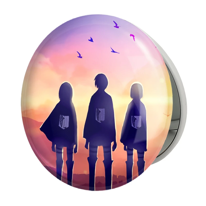 آینه جیبی خندالو طرح میکاسا و ارن و آرمین انیمه اتک آن تایتان Attack on Titan مدل تاشو کد 11053