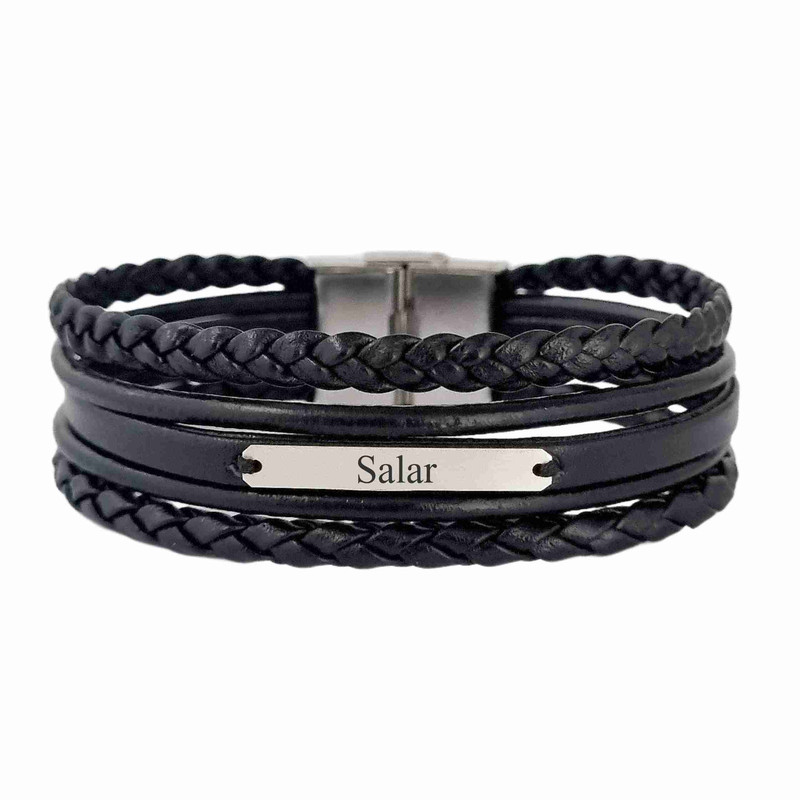 دستبند نقره مردانه لیردا مدل اسم سالار 20205