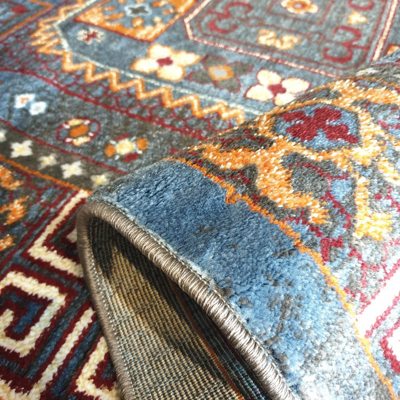 فرش ماشینی ساوین کد 8007 زمینه آبی