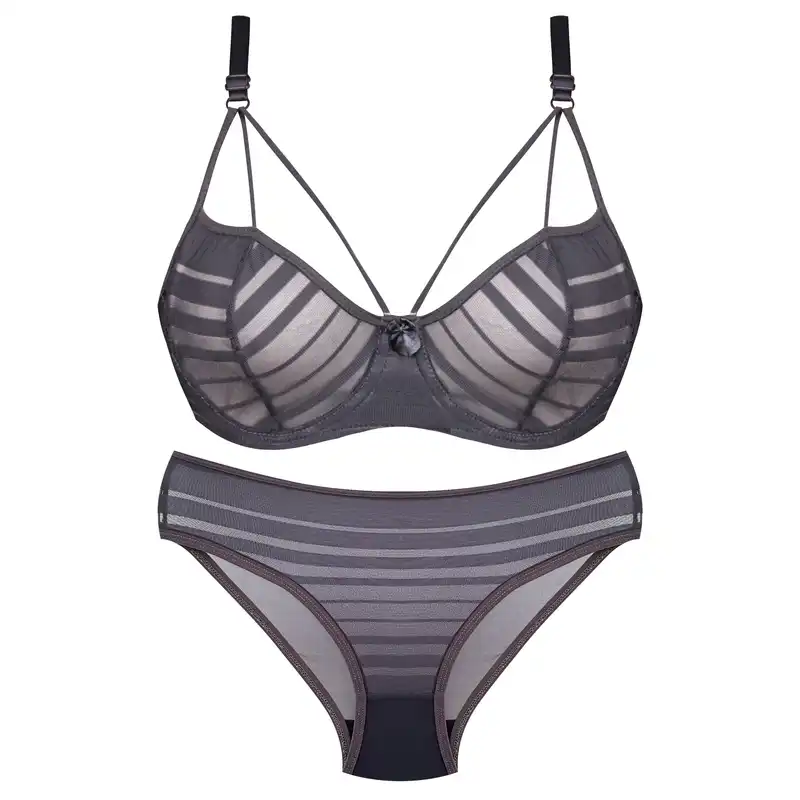 ست شورت و سوتین زنانه کارنا رز مدل فنردار کد 3389-22 رنگ طوسی