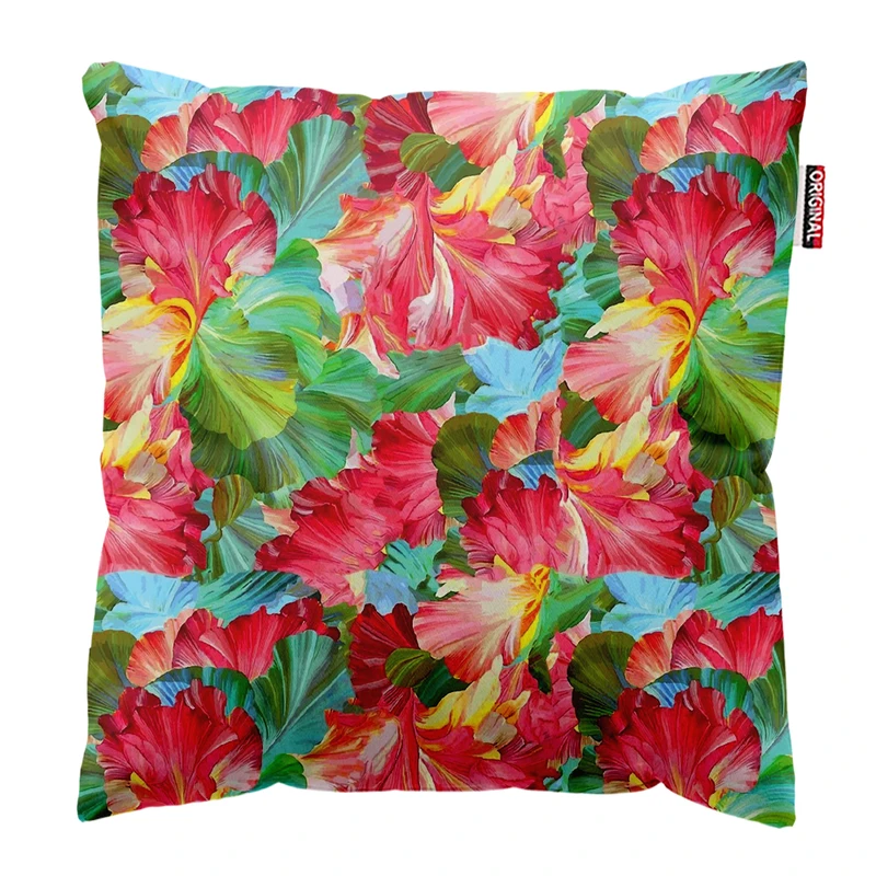 کوسن پاد آفرین مدل فانتزی طرح گل و برگ کد PK402404 سایز 40*40 سانتی متر