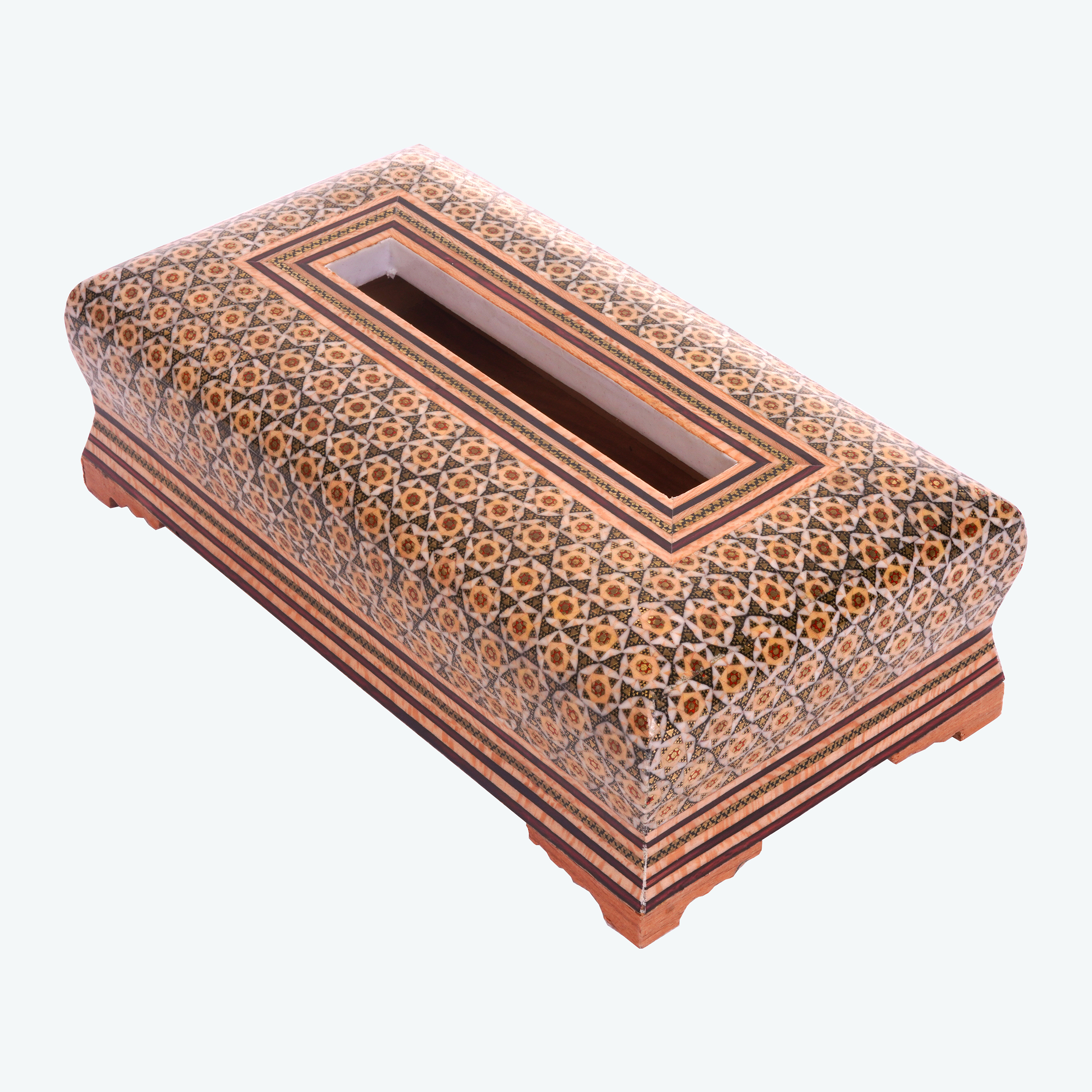 جعبه دستمال کاغذی خاتم کاری مدل اداری کد 3