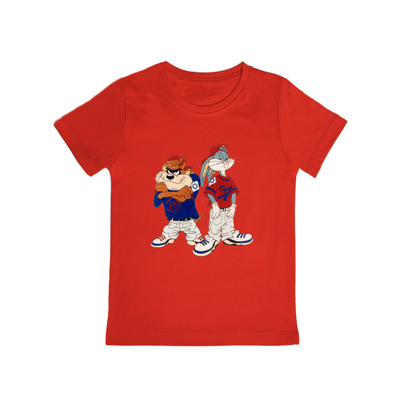 تی شرت آستین کوتاه پسرانه مدل bugs bunny &amp; Tasmanian R019