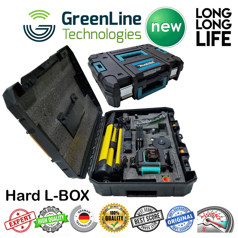 تراز لیزری ماکیتا نور سبز مدل 16 لاین کد 16-360 4D Hard Box