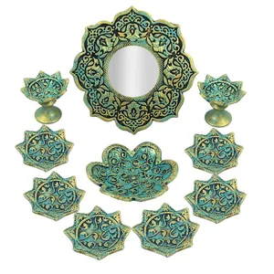 مجموعه ظروف هفت سین 10 پارچه مدل 8 پر اسلیمی