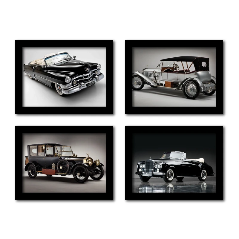 تابلو مدل ماشین طرح خودروهای کلکسیونی کد km36g مجموعه 4 عددی