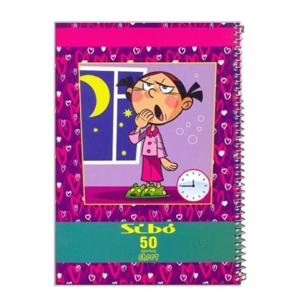 دفتر مشق 50 برگ سیبو طرح فانتزی کد 210