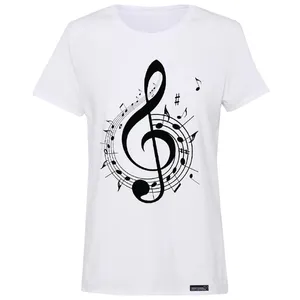 تی شرت آستین کوتاه زنانه 27 مدل Musical Note کد MH934