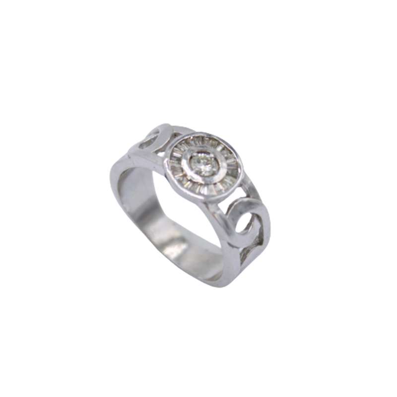 انگشتر نقره مردانه مدل الماس طبیعی