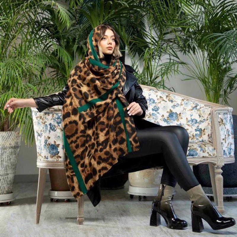 شال زنانه مدل موهر پلنگی پاییزه جدید کد lu-1641
