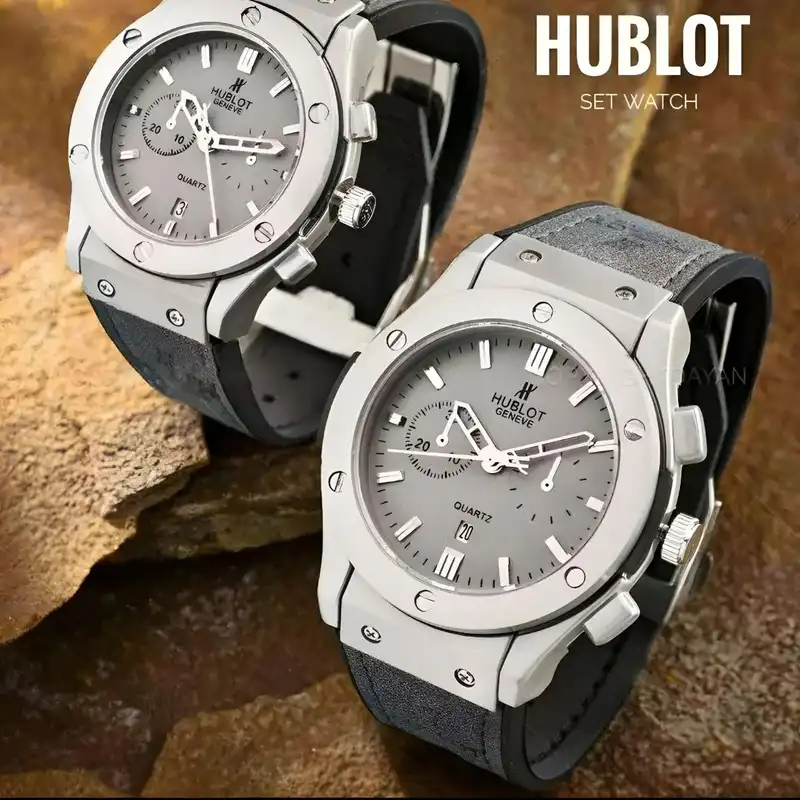 ست ساعت مچی عقربه ای  زنانه و مردانه  مدل تک موتور silvr0261