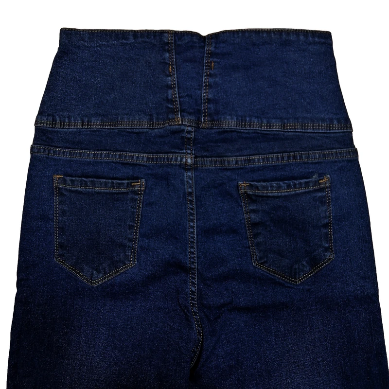 عکس شماره 10 : شلوار جین زنانه مدل کمر گن دار کد 17009