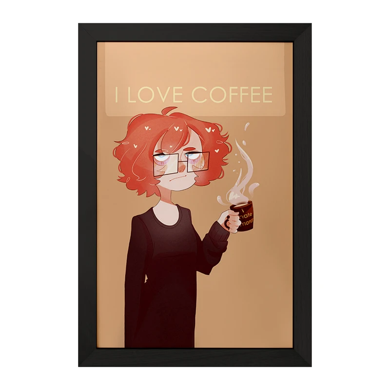 تابلو خندالو مدل I Love Coffee کد F2506