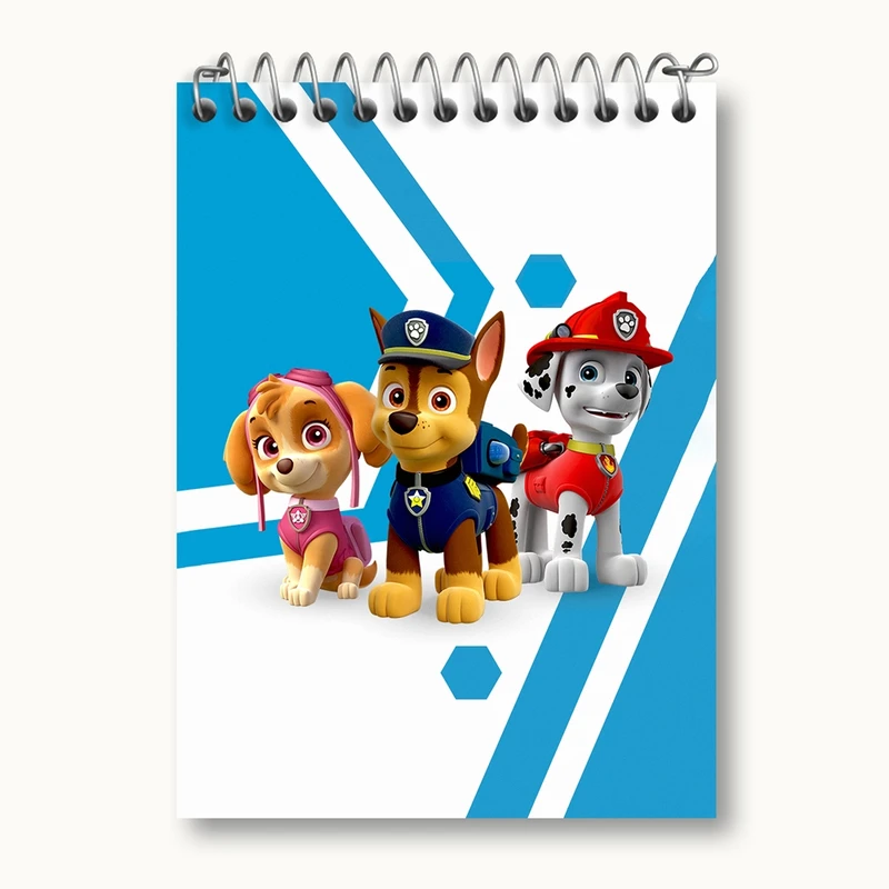 دفتر یادداشت 50 برگ خندالو مدل چیس و مارشال و اسکای سگ های نگهبان Paw Patrol کد 12583