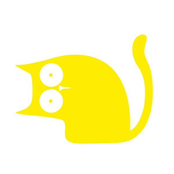 برچسب بدنه خودرو آداک طرح گربه رنگ زرد کدGorbhY01