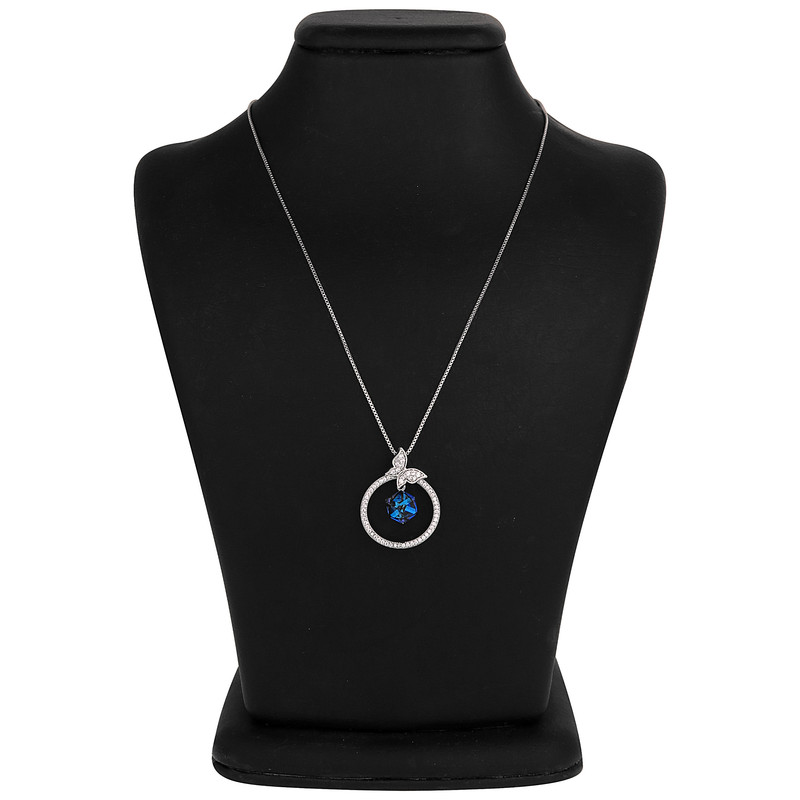 گردنبند نقره زنانه سواروسکی مدل مکعب جواهری کد 69355 گردنبند نقره زنانه سواروسکی مدل مکعب جواهری کد 69355