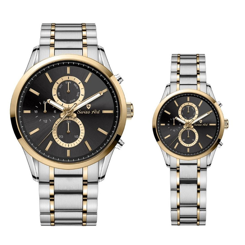 ست ساعت مچی عقربه‌ای زنانه و مردانه سوئیس آرت مدل 920134/135-09