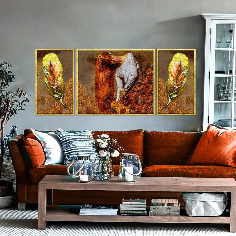 تابلو بکلیت طرح مدرن دیجیتال آرت مدل T-2900 مجموعه 3 عددی