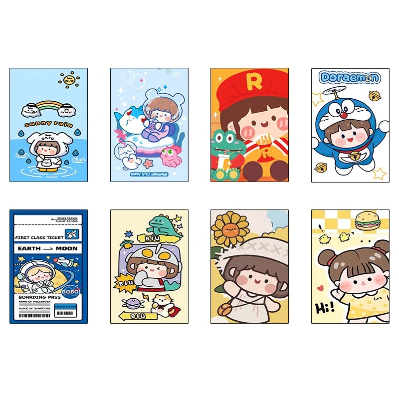 پوستر کارنيکا طرح دختر خندون Smiling Girl کد 55612 مجموعه 8 عددی