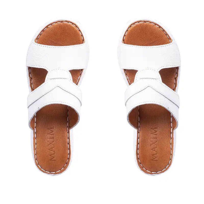 دمپایی زنانه ماکسیم مدل درنا رنگ سفید