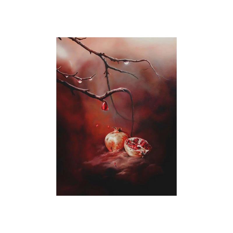 تابلو شاسی مدل شب یلدا و شاخه درخت و انار کد 0036