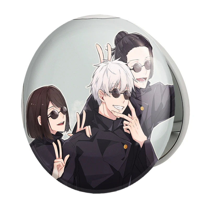 آینه جیبی خندالو طرح گتو و گوجو ساتورو انیمه جوجوتسو کایزن Jujutsu Kaisen مدل تاشو کد 30178