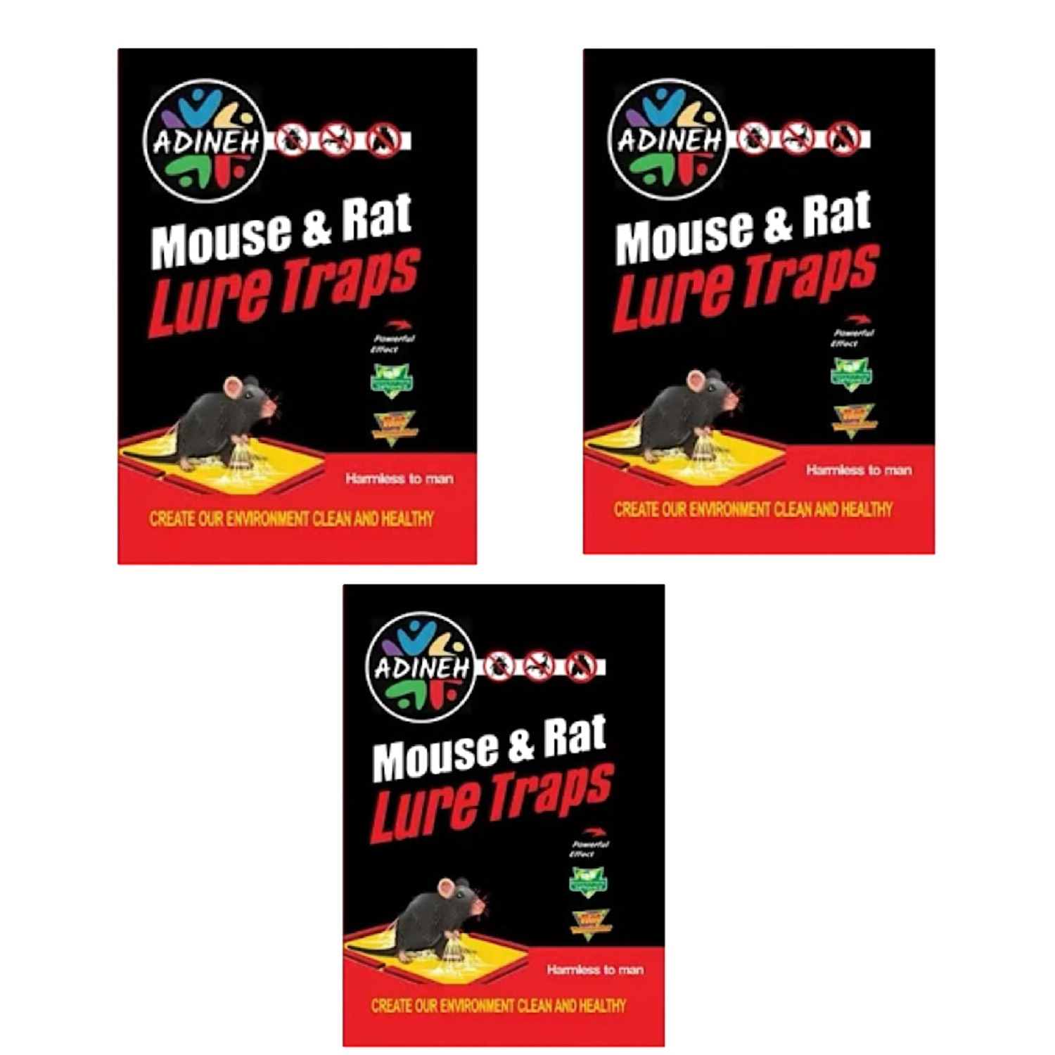 چسب موش آدینه مدل کتابی وزن 80 گرم بسته 3 عددی