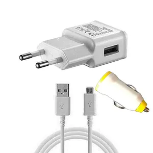 شارژر دیواری مدل ETA-U90EWE به همراه کابل تبدیل microUSB و شارژر فندکی