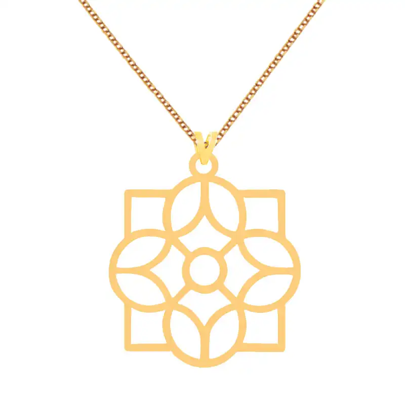 گردنبند طلا 18 عیار زنانه کرابو مدل شکل هندسی کد Kr72897