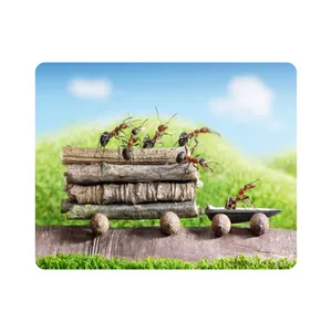 ماوس پد اطلس آبی طرح مورچه و شاخه درخت مدل T6744