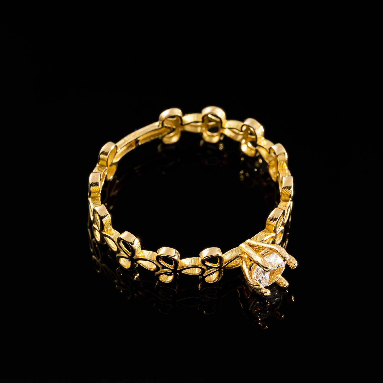 انگشتر طلا 18 عیار زنانه جواهری سون مدل 2727 -  - 3