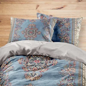 سرویس روتختی مدوپد طرح فرش قم لچک و ترنج مدل C-Ghom006 یک نفره 4 تکه