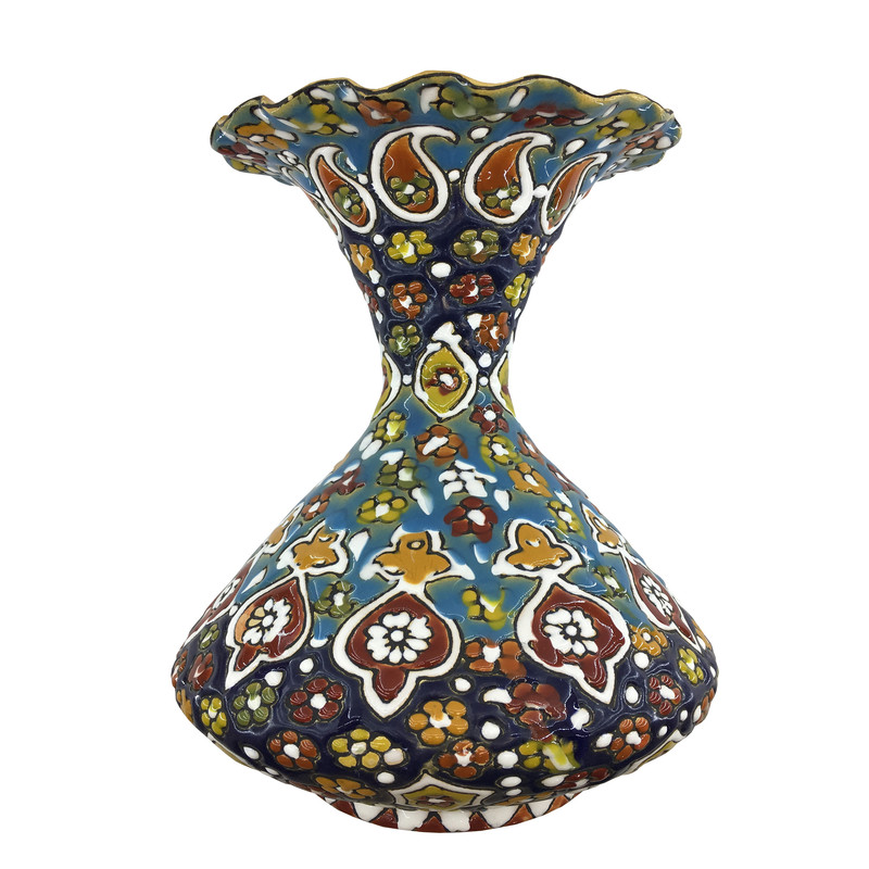گلدان مینا کاری سفالی کد gh21