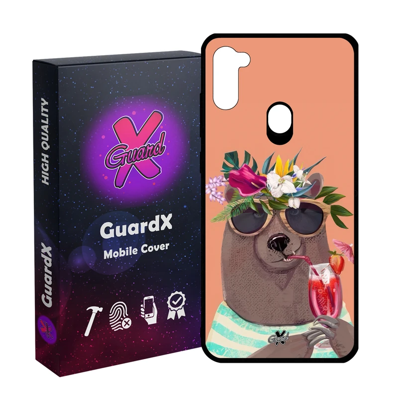 کاور گارد ایکس طرح خرس مدل Glass10645 مناسب برای گوشی موبایل سامسونگ Galaxy A11/M11