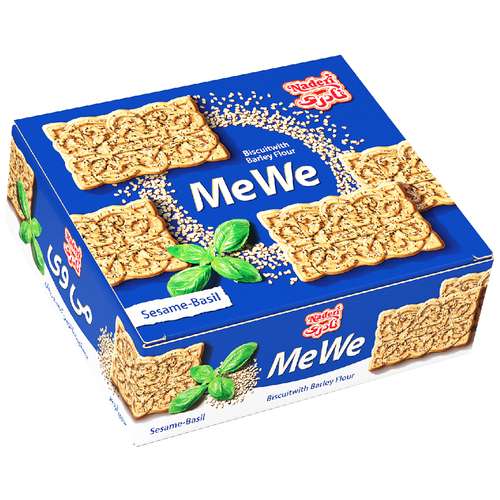 بیسکویت با آرد جو با تزیین کنجد و ریحان نادری - 600 گرم 