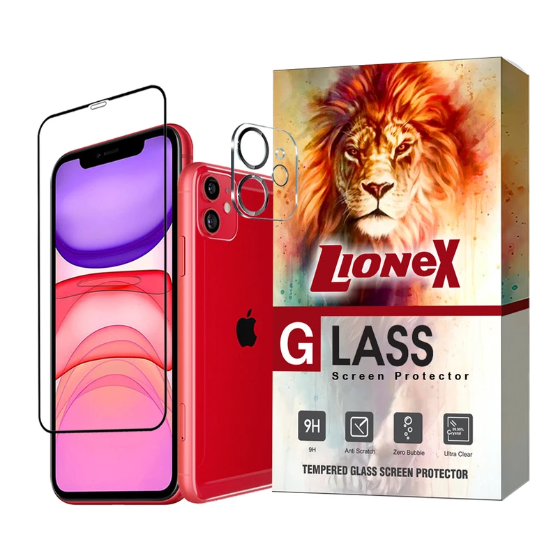  محافظ صفحه نمایش لایونکس مدل MFUL3DLI مناسب برای گوشی موبایل اپل iPhone 11 به همراه محافظ لنز دوربین