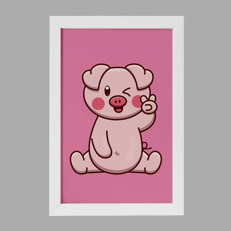 تابلو خندالو مدل حیوانات بامزه خوک کد 25397