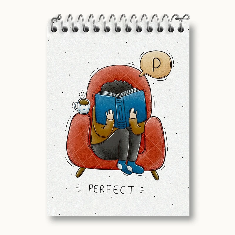 دفتر یادداشت 50 برگ خندالو مدل کتاب خوان کد 5403