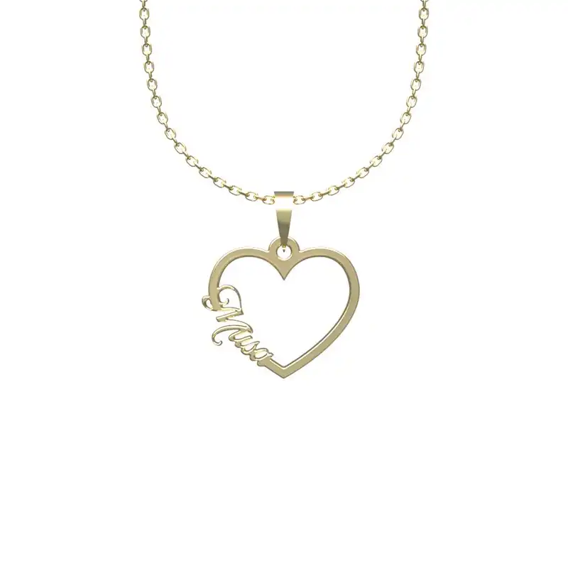 گردنبند طلا 18 عیار زنانه مدوپد مدل اسم موسی musa کد HE2-1-1189