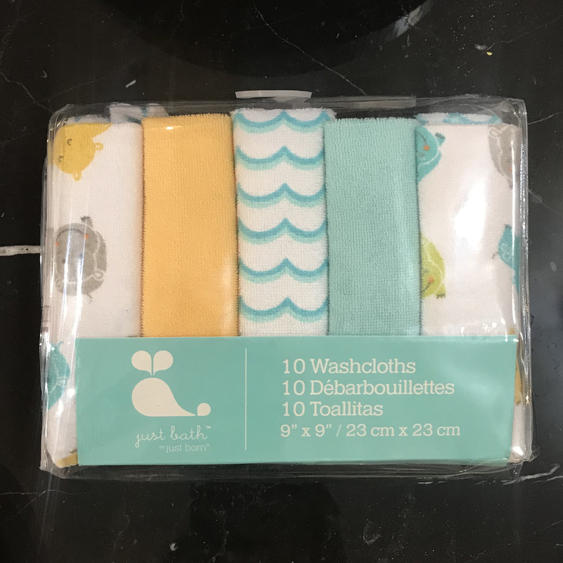 حوله دست و صورت نوزاد جاست بورن مدل دریایی بسته 10 عددی