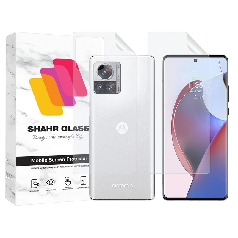 محافظ صفحه نمایش شهر گلس مدل MTNANFBSH مناسب برای گوشی موبایل موتورولا 30 Ultra به همراه محافظ پشت گوشی