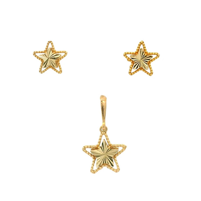 نیم ست طلا 18 عیار زنانه دوست خوب مدل starminimal