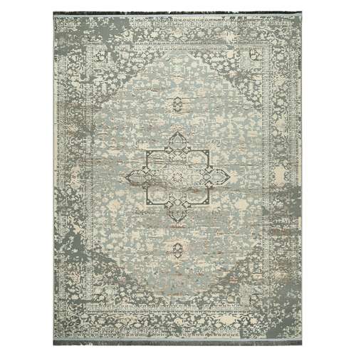 فرش ماشینی 400 شانه دنیای فرش زمینه و حاشیه سیلور مدل  ترلان  کد 4006